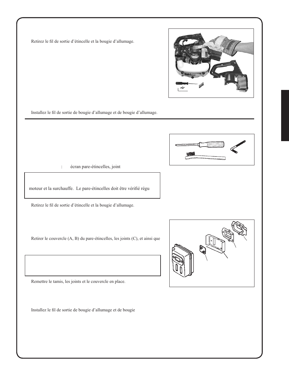 Pare-étincelles, Ystème, Échappement | Shindaiwa EB212 User Manual | Page 65 / 72