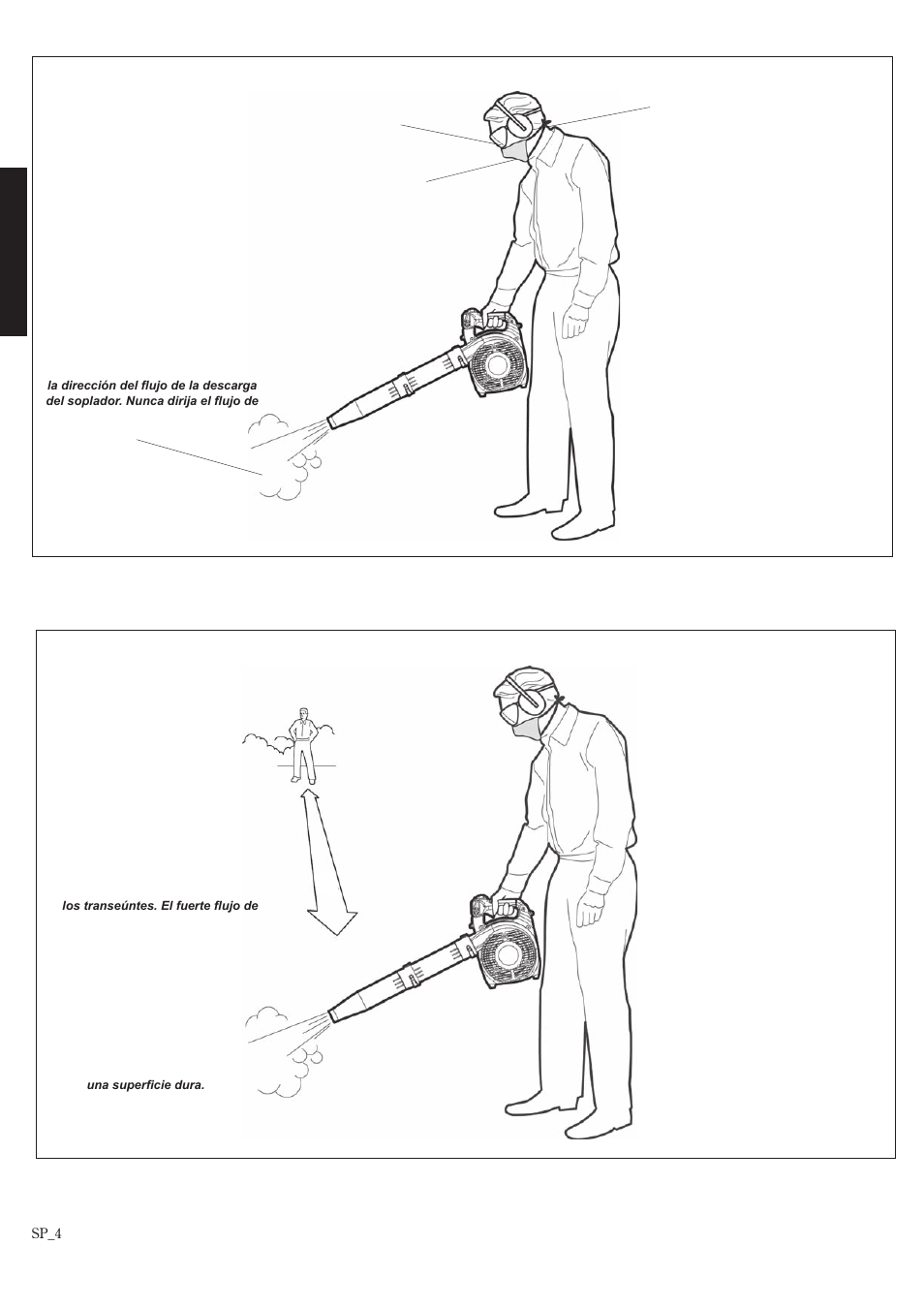 Preste atención al entorno de trabajo, Operador adecuadamente equipado | Shindaiwa 68907-94311 User Manual | Page 22 / 56