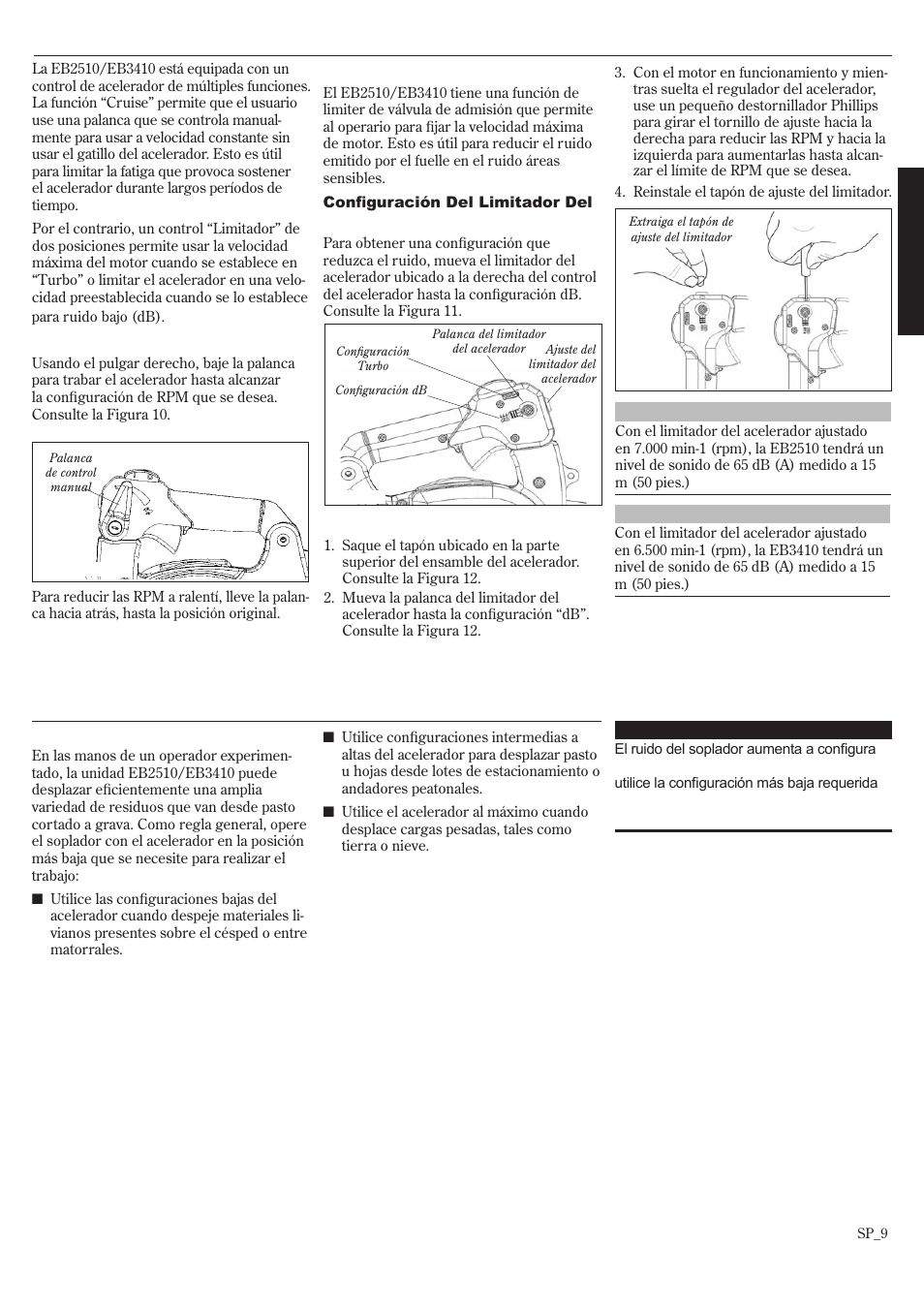 Uso de la sopladora, Función del acelerador | Shindaiwa 68907-94311 User Manual | Page 27 / 56