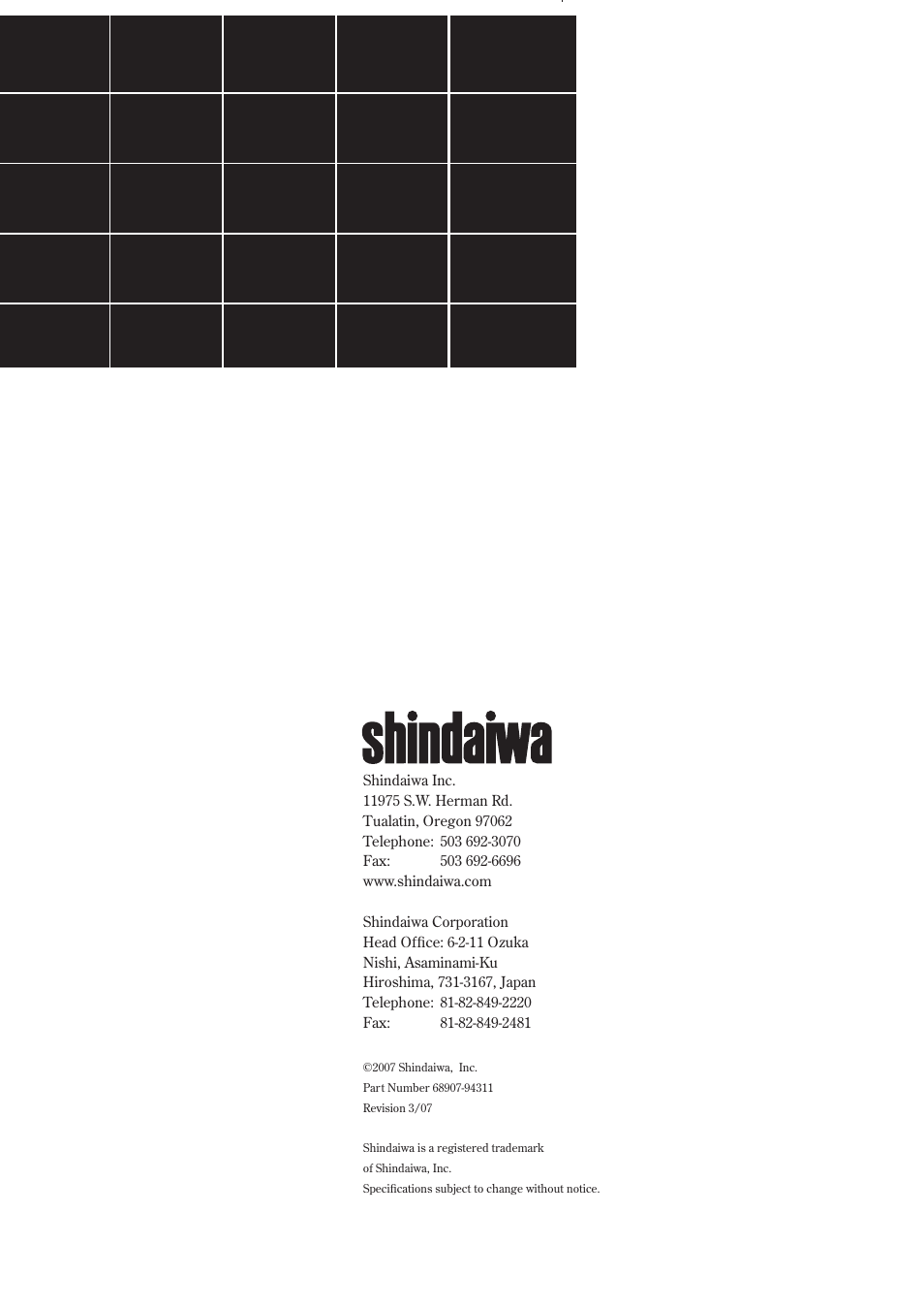 Shindaiwa 68907-94311 User Manual | Page 56 / 56