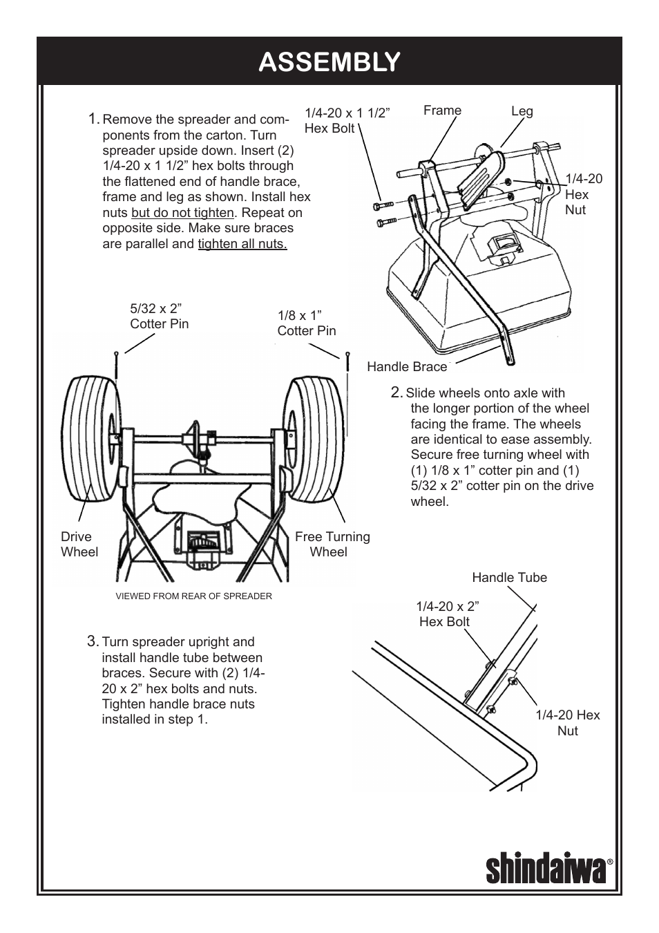 Assembly | Shindaiwa HomePro 41RS Broadcast User Manual | Page 2 / 8