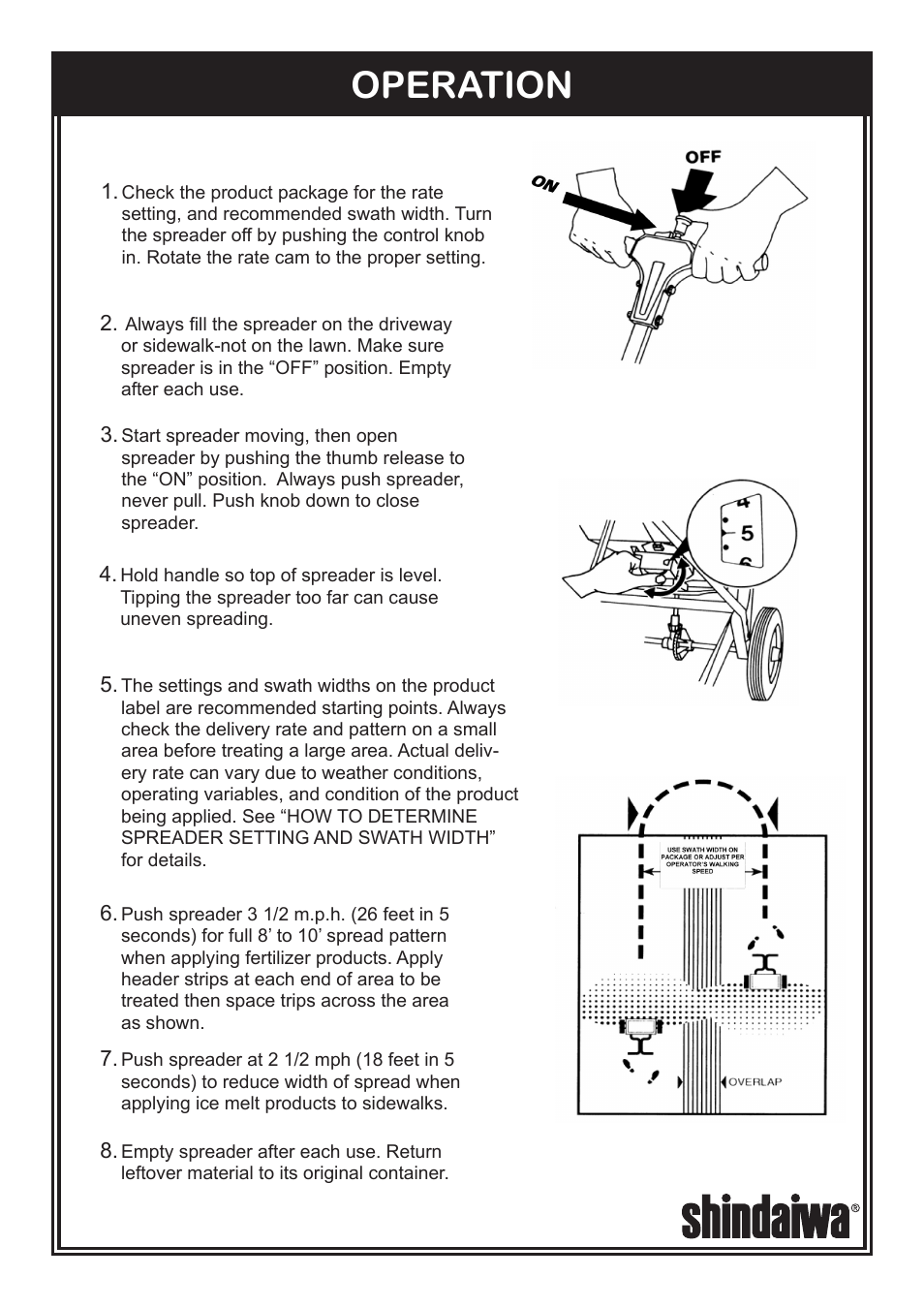 Operation | Shindaiwa HomePro 41RS Broadcast User Manual | Page 4 / 8