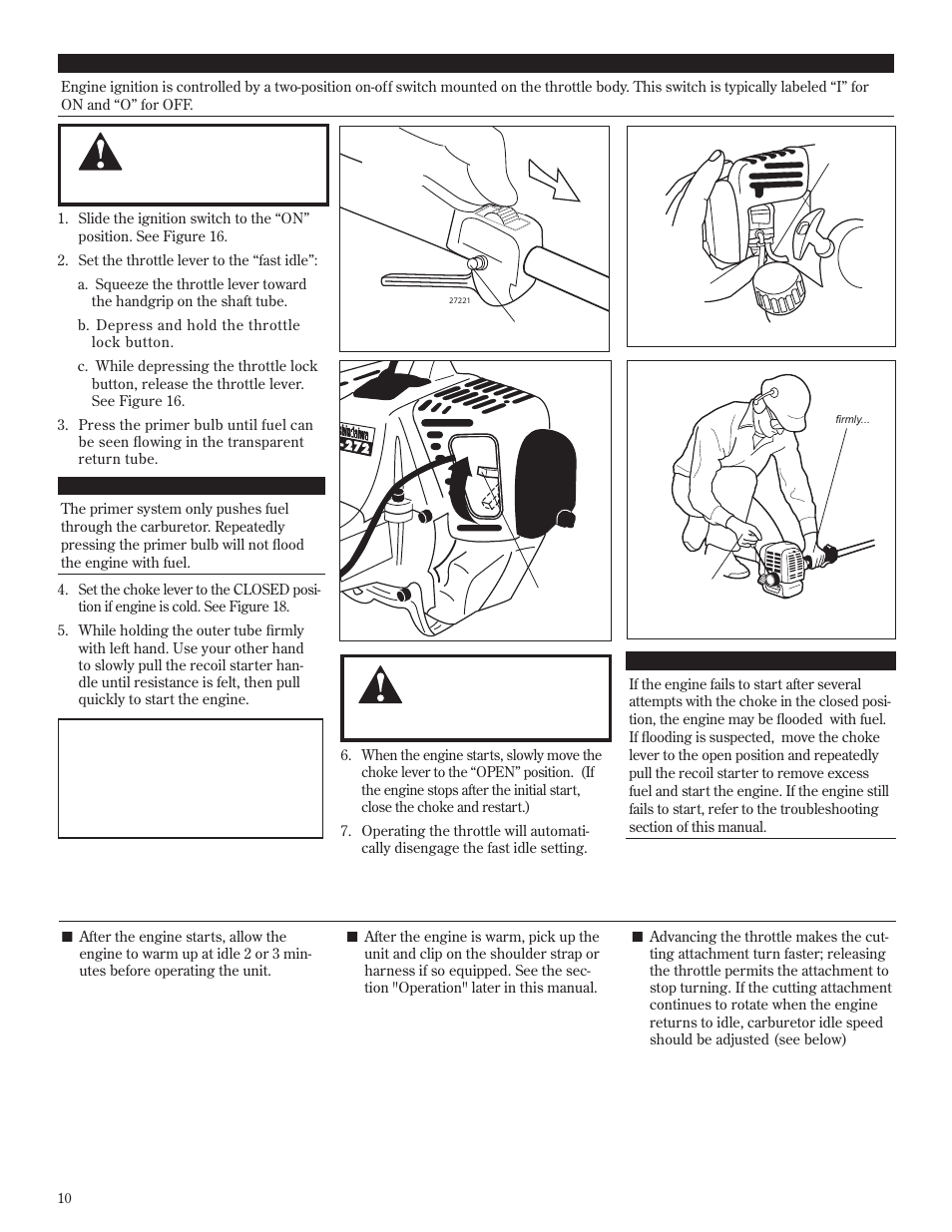 Starting the engine | Shindaiwa T272X User Manual | Page 10 / 40