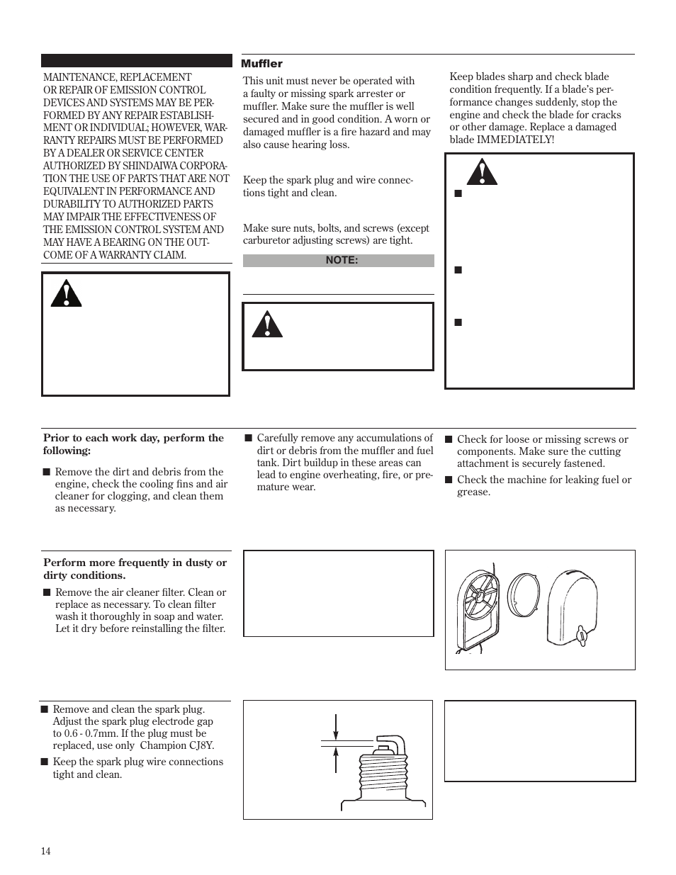Maintenance | Shindaiwa T272X User Manual | Page 14 / 40