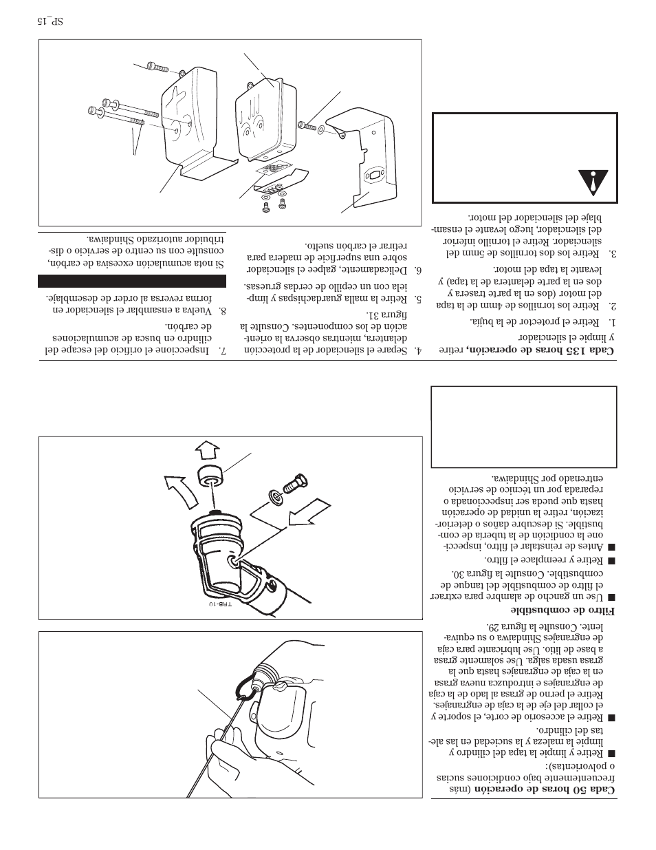 Mantenimiento (continuación) | Shindaiwa T272X User Manual | Page 26 / 40