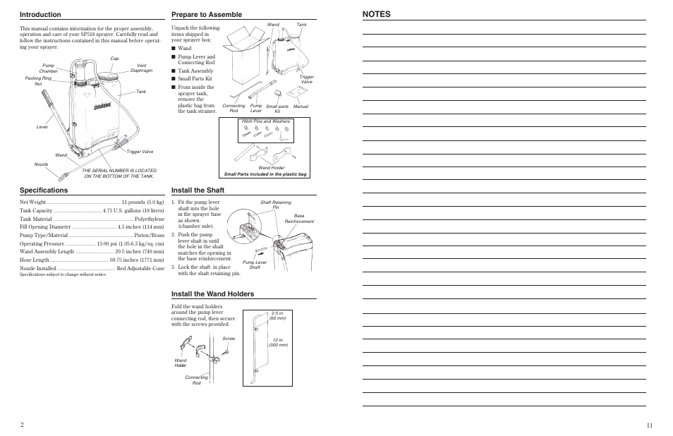 Specifications, Install the wand holders, Introduction | Install the shaft, Prepare to assemble | Shindaiwa 80702 User Manual | Page 2 / 6