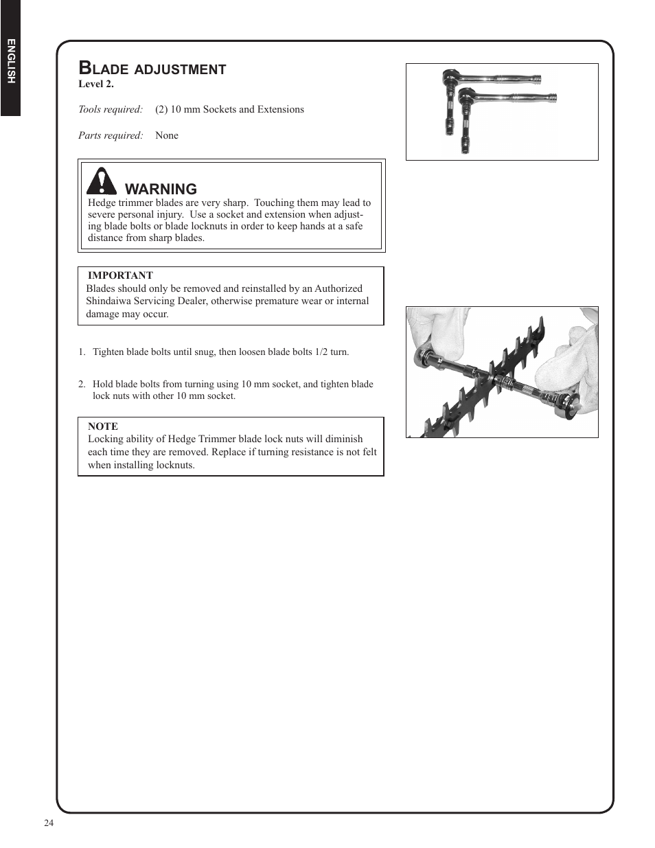 Warning | Shindaiwa DH212 User Manual | Page 24 / 96