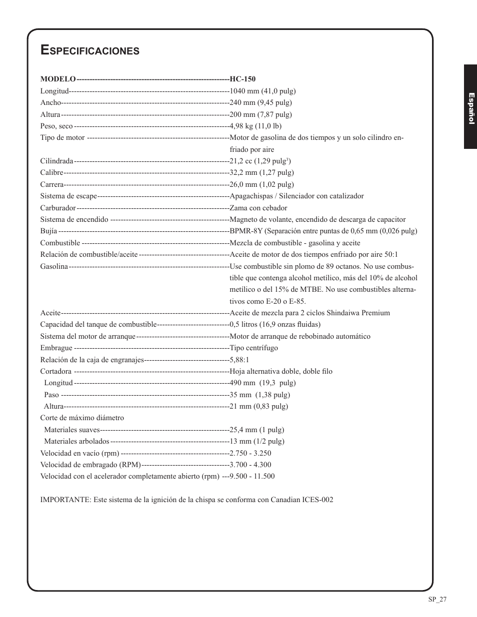 Shindaiwa DH212 User Manual | Page 59 / 96