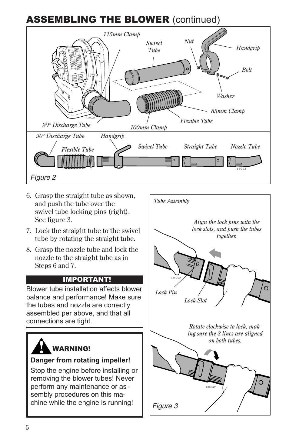 Assembling the blower (continued) | Shindaiwa 68232-94011 User Manual | Page 6 / 24