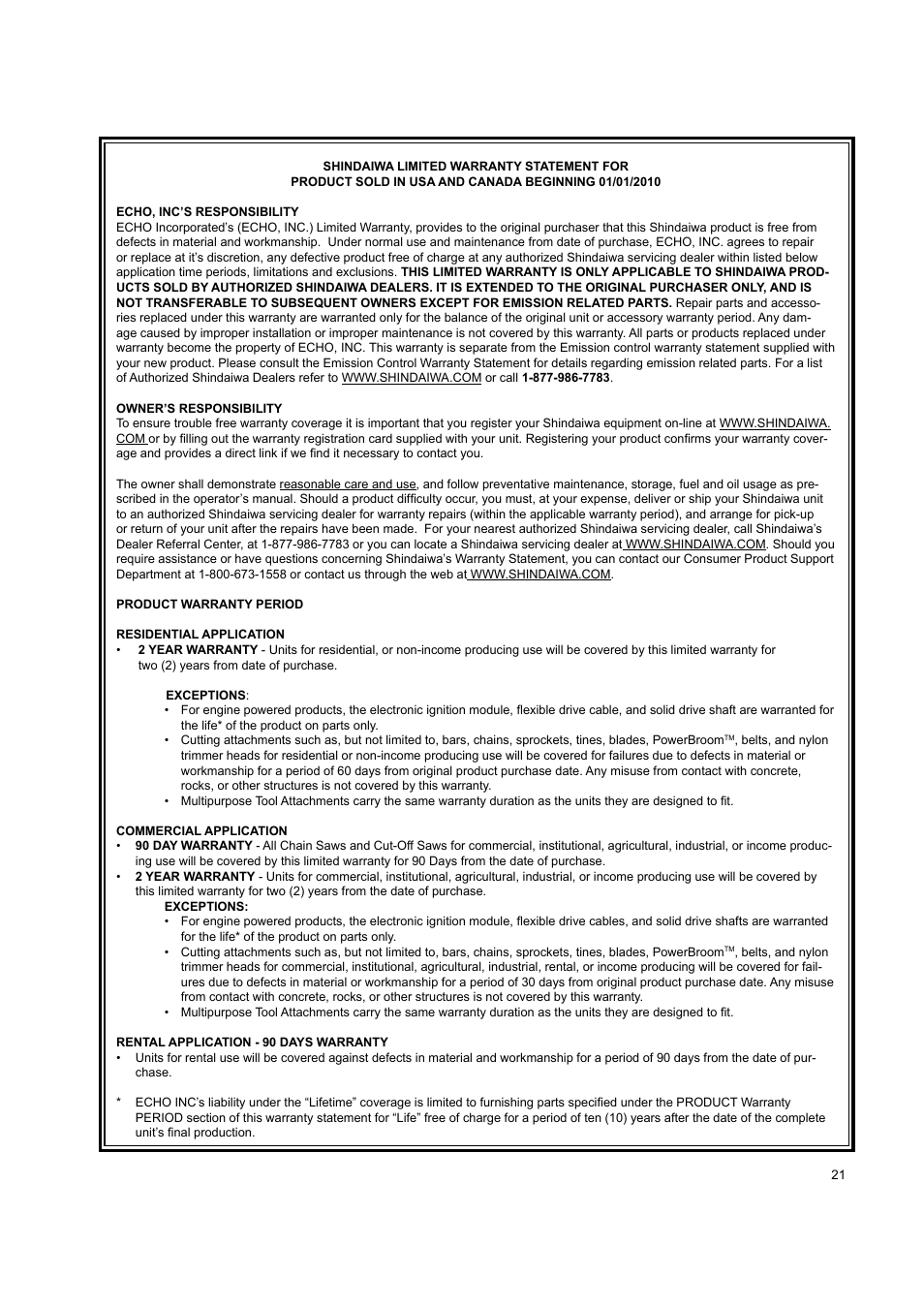 Shindaiwa EB802 User Manual | Page 21 / 24