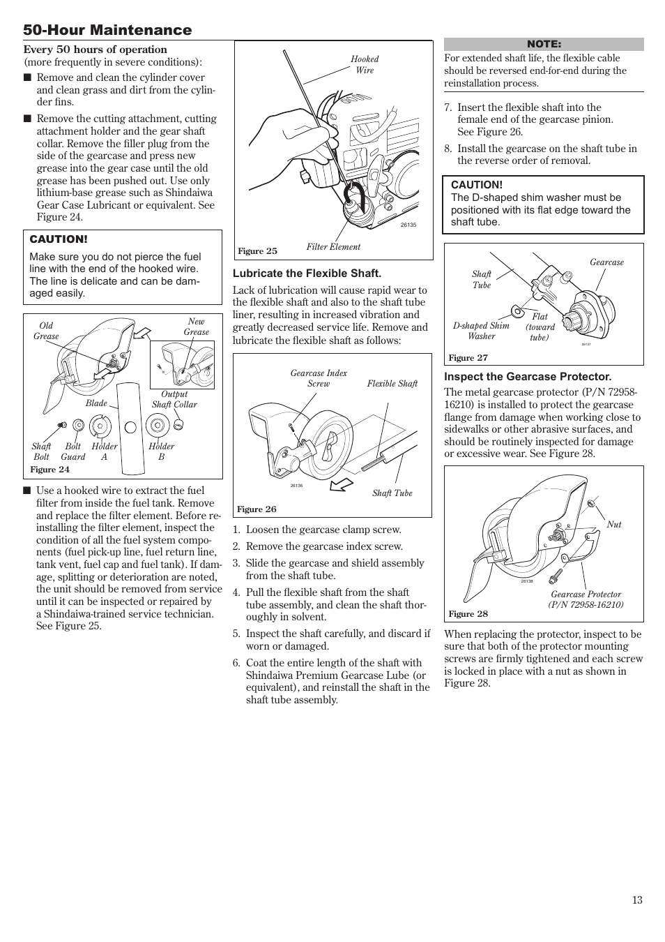 Hour maintenance | Shindaiwa LE261 User Manual | Page 13 / 20