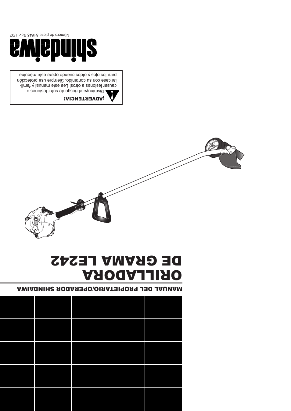 Orilladora de grama le242 | Shindaiwa LE242 User Manual | Page 36 / 36