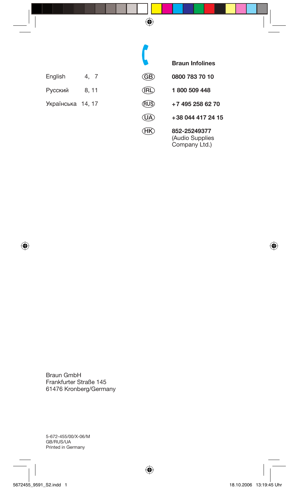 Braun 9591 User Manual | Page 2 / 19
