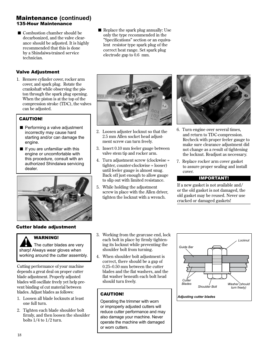 Maintenance (continued) | Shindaiwa X7502872100 User Manual | Page 18 / 28