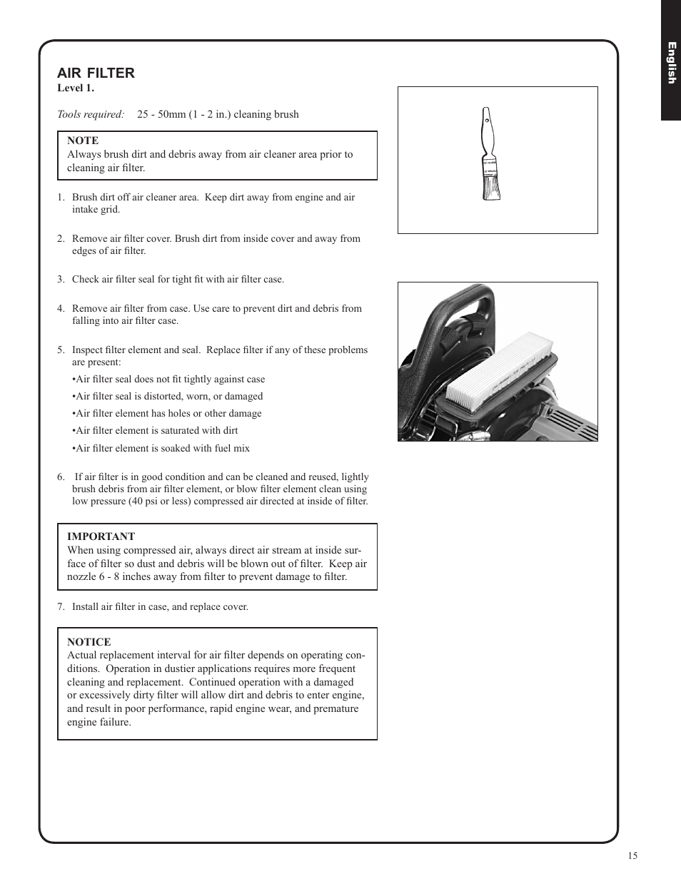 Filter | Shindaiwa EB633RT User Manual | Page 15 / 72