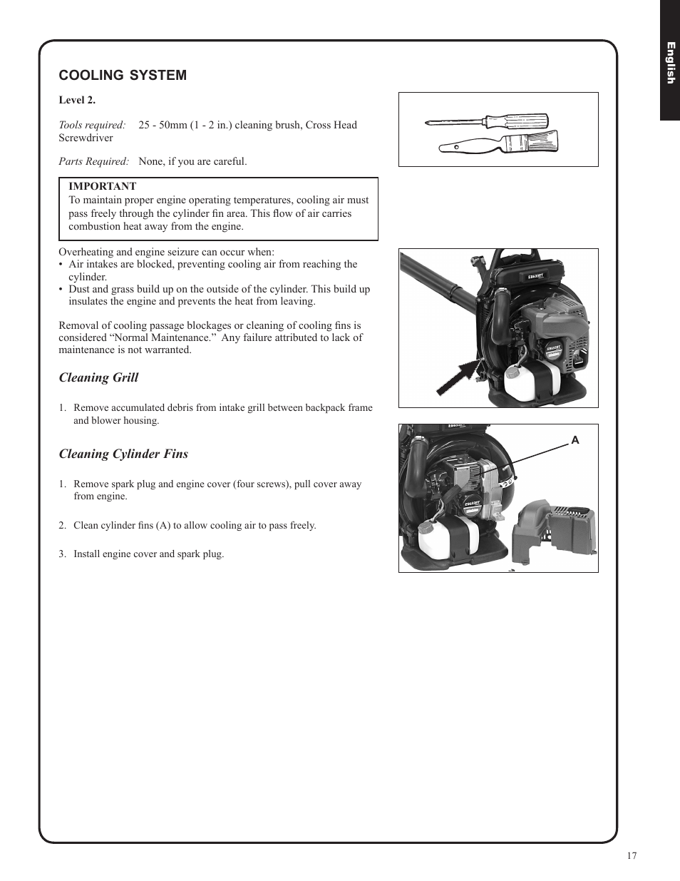 Cooling, System | Shindaiwa EB633RT User Manual | Page 17 / 72