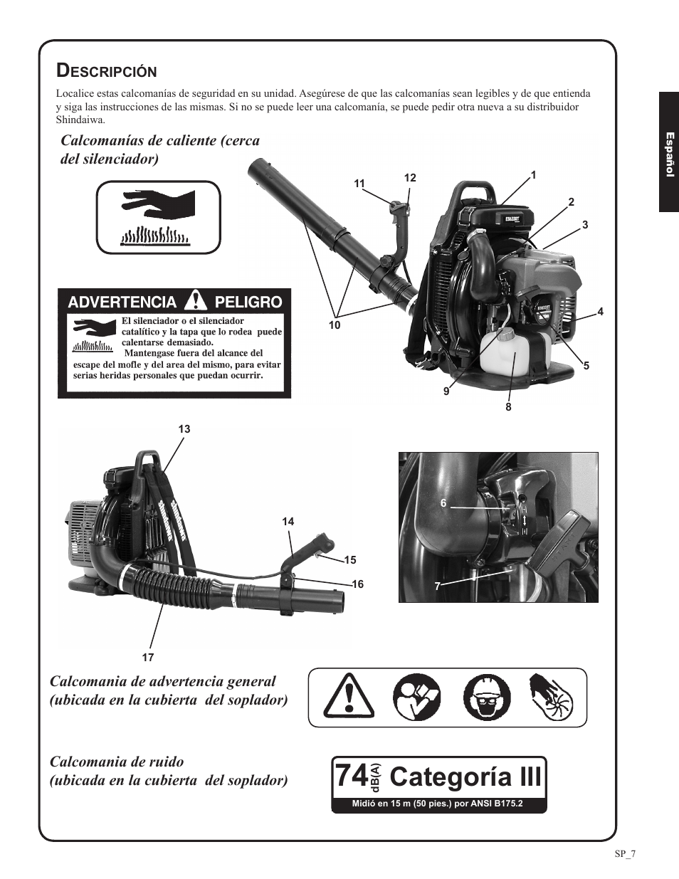 Categoría iii | Shindaiwa EB633RT User Manual | Page 31 / 72