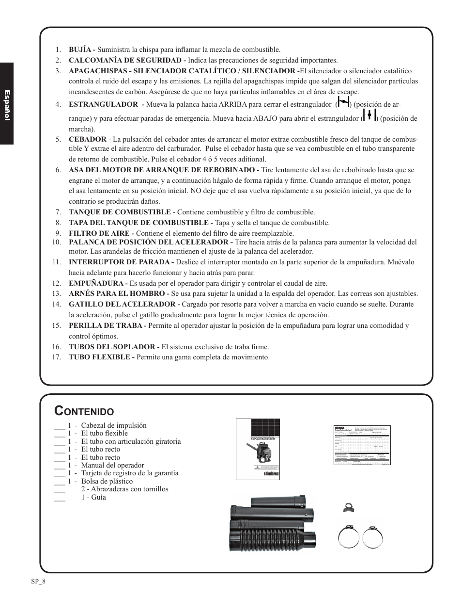 Ontenido | Shindaiwa EB633RT User Manual | Page 32 / 72