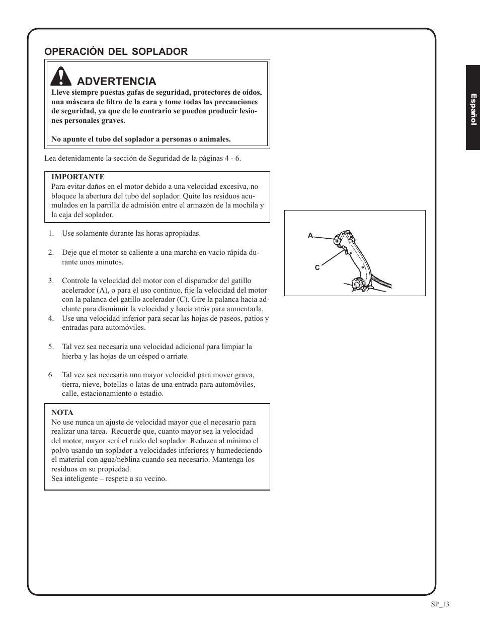 Advertencia | Shindaiwa EB633RT User Manual | Page 37 / 72