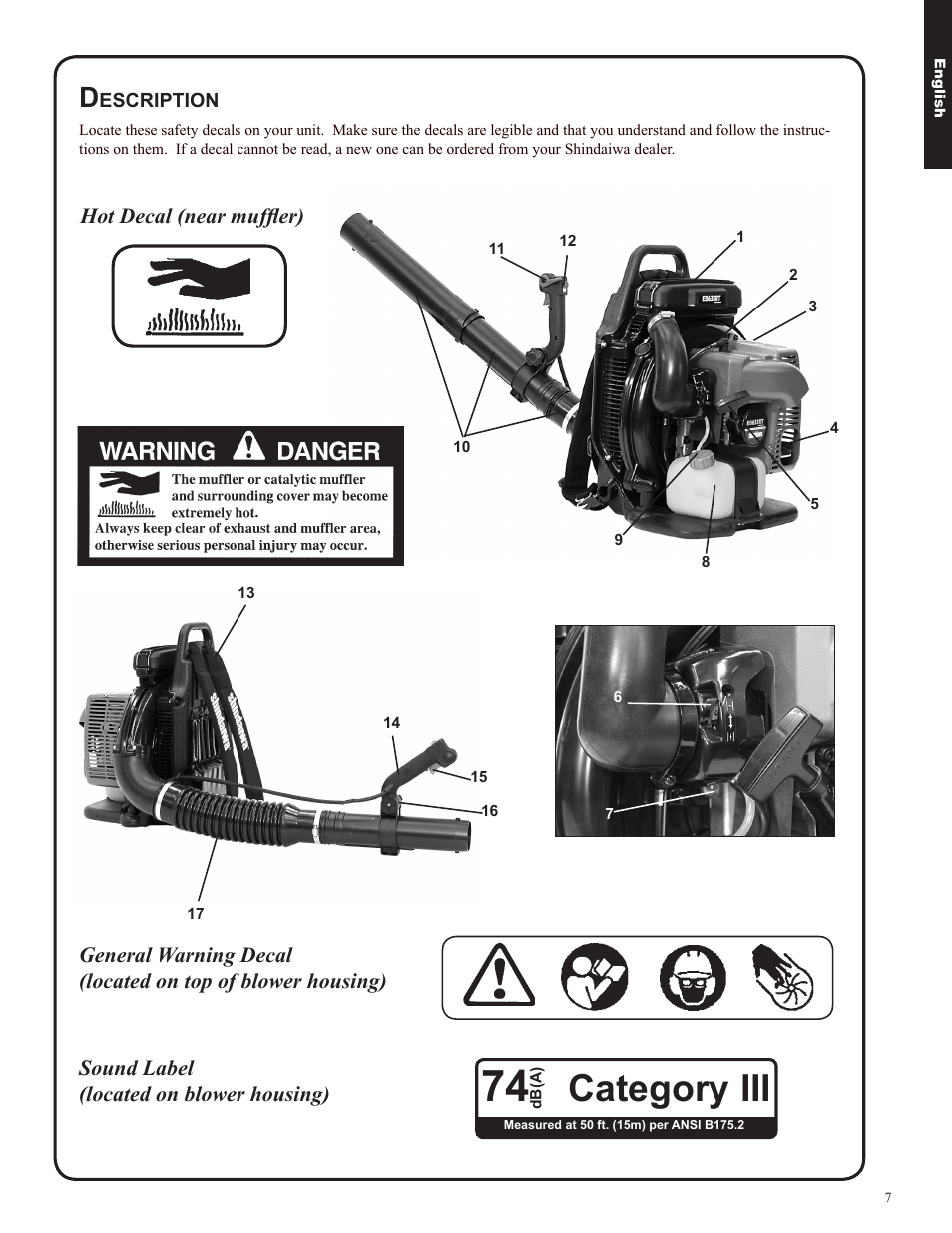 Category iii | Shindaiwa EB633RT User Manual | Page 7 / 72