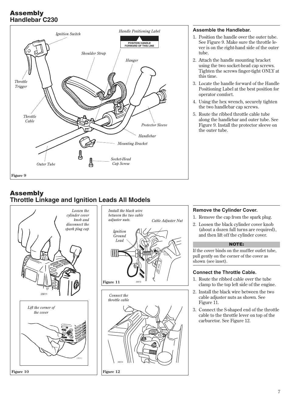 Assembly handlebar c230 | Shindaiwa T230 User Manual | Page 7 / 24