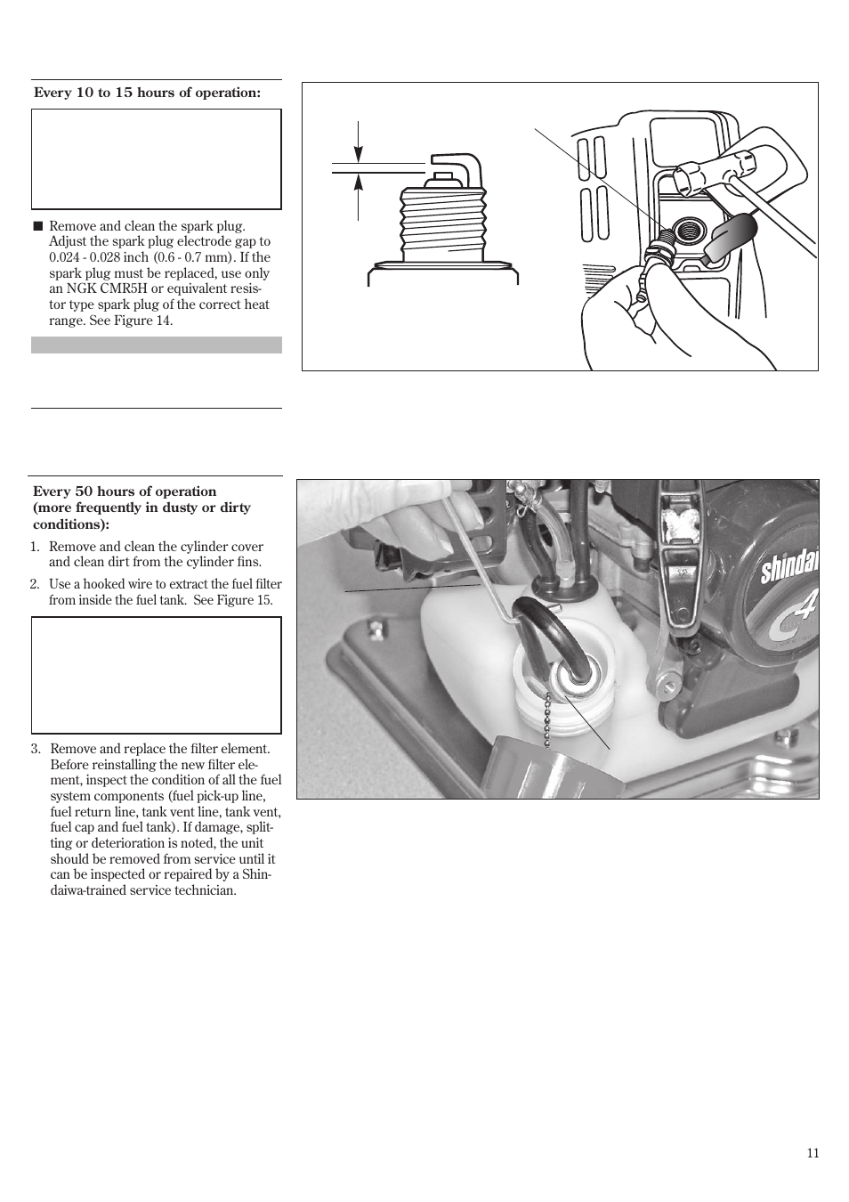 Maintenance (continued) | Shindaiwa GP3410 User Manual | Page 11 / 60