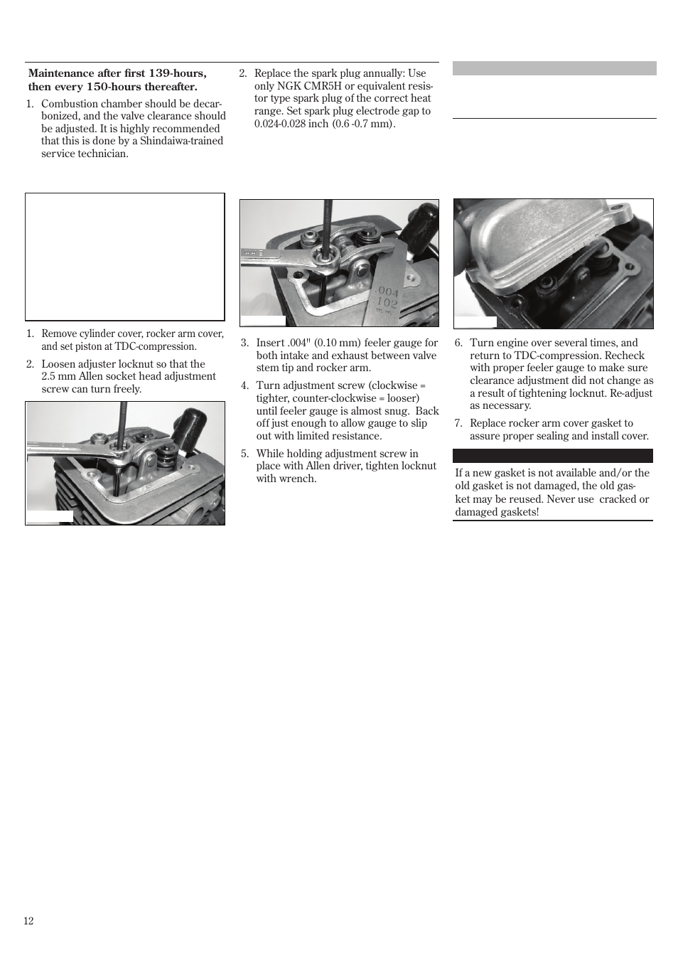 Maintenance (continued) | Shindaiwa GP3410 User Manual | Page 12 / 60