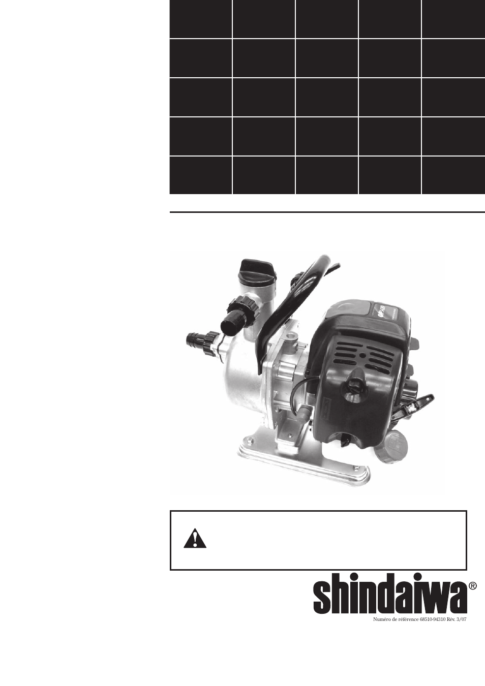 Pompe à eau gp3410 | Shindaiwa GP3410 User Manual | Page 41 / 60