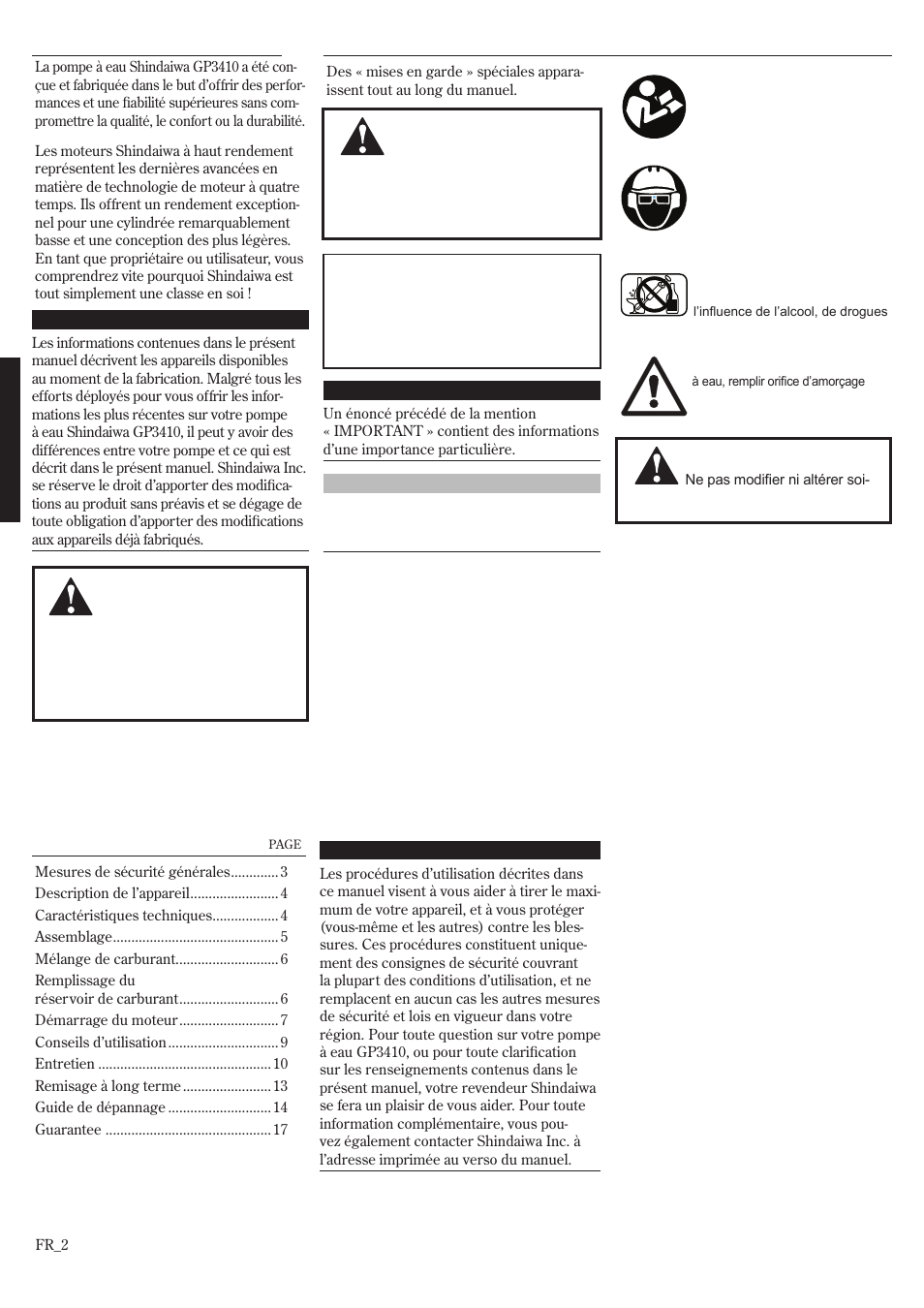 Shindaiwa GP3410 User Manual | Page 42 / 60