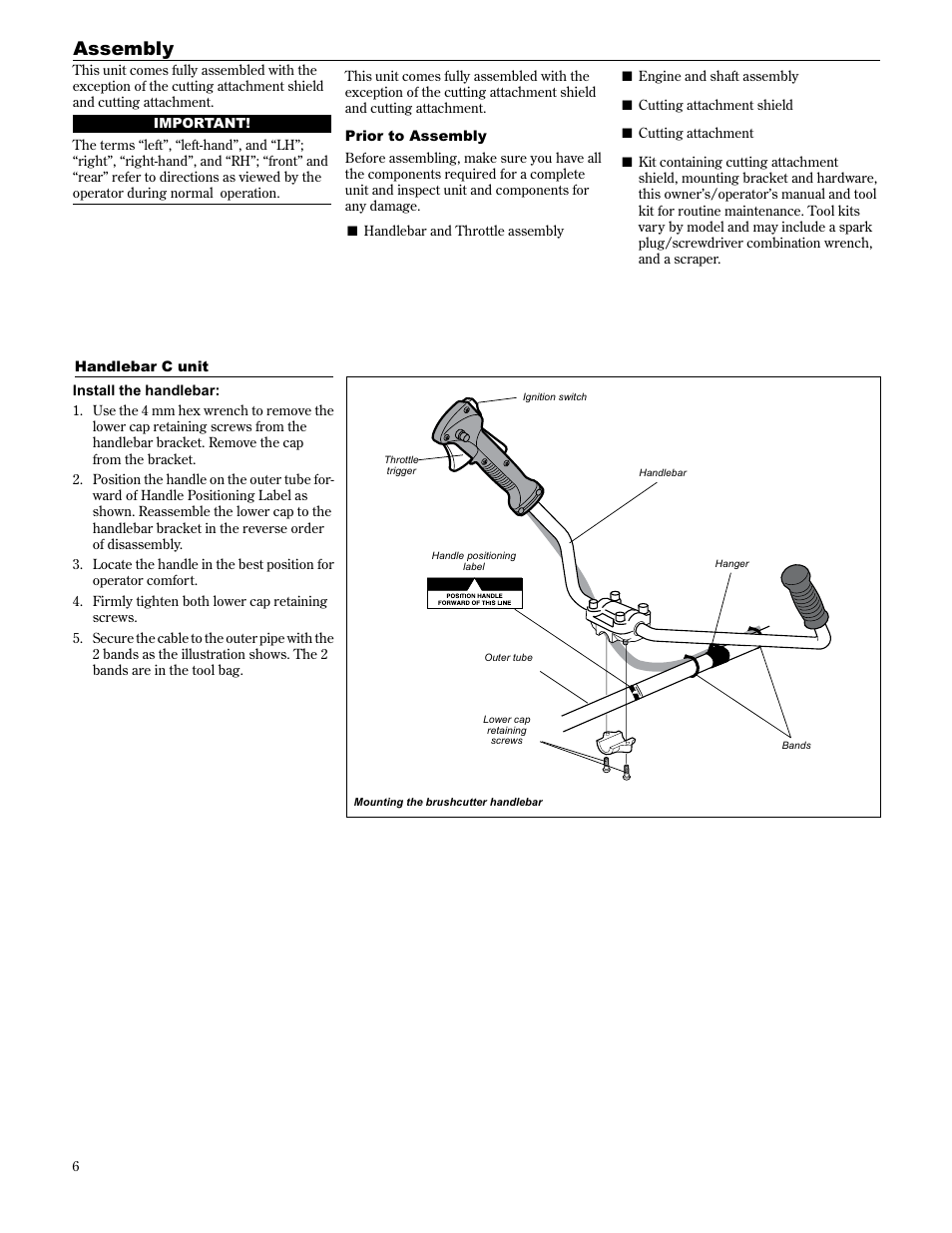 Assembly | Shindaiwa 89303 User Manual | Page 6 / 72