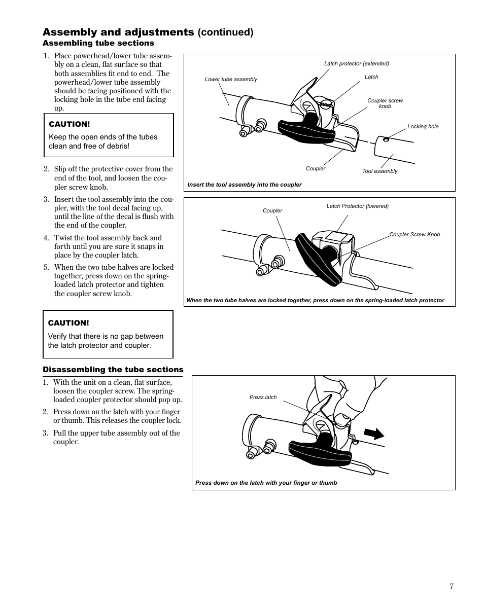 Assembly and adjustments (continued) | Shindaiwa MULTiPURPOSE TOOL CaRRiER M254 User Manual | Page 7 / 24