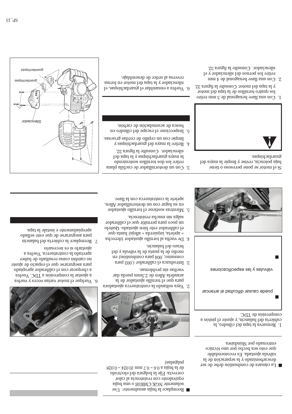 Mantenimiento de la maya guar dachispas | Shindaiwa T2510 User Manual | Page 26 / 40