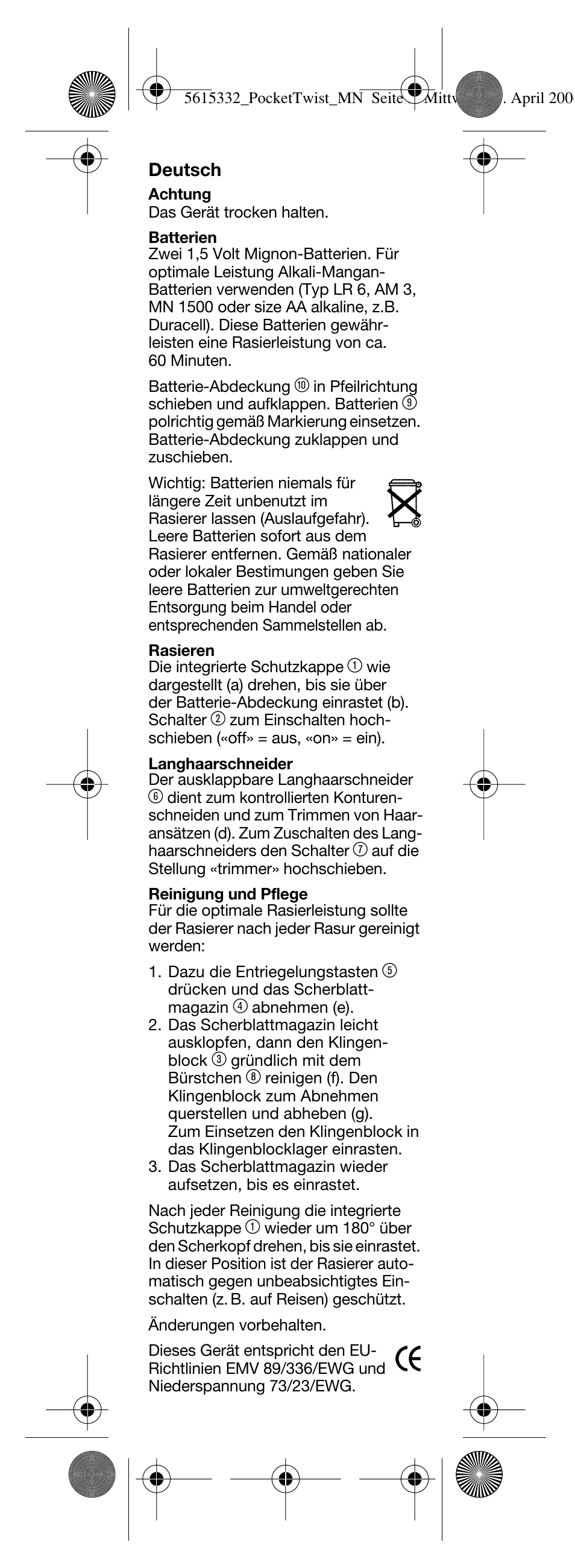 Braun 375 Pocket Twist plus User Manual | Page 4 / 24