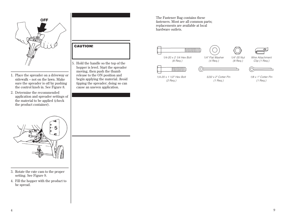 Operation, Fasteners | Shindaiwa 80045 User Manual | Page 6 / 8