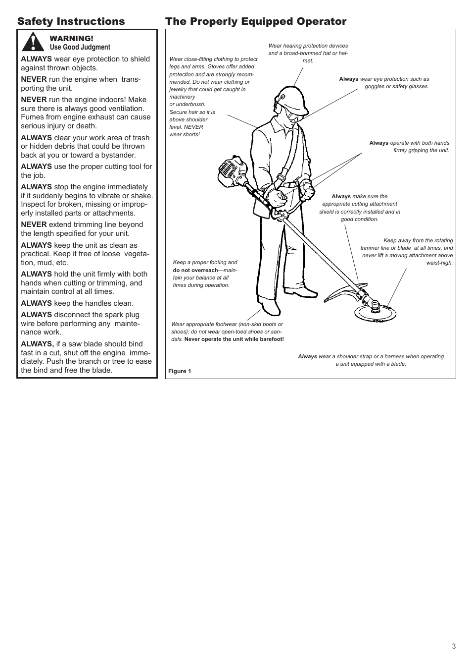 Safety instructions the properly equipped operator | Shindaiwa 81704 User Manual | Page 3 / 40
