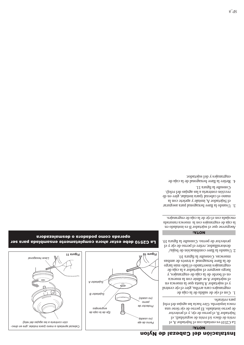 Instalación del cabezal de nylon | Shindaiwa 81704 User Manual | Page 33 / 40