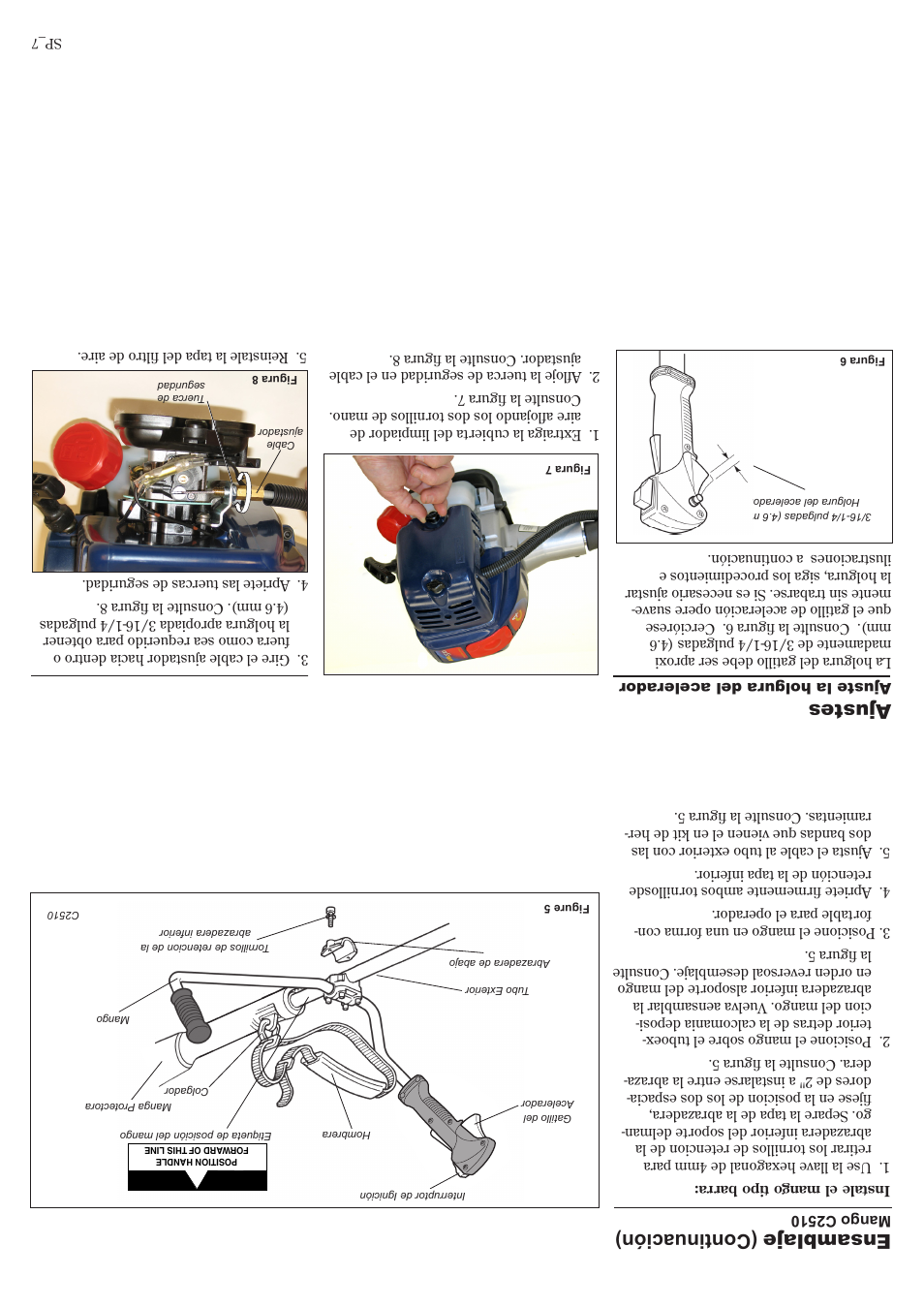 Ajustes, Ensamblaje (continuación) | Shindaiwa 81704 User Manual | Page 34 / 40