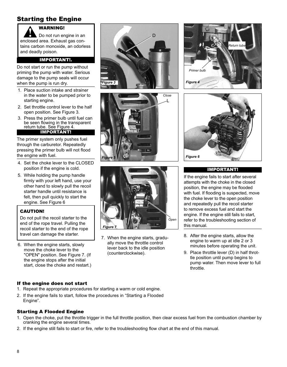 Starting the engine | Shindaiwa GP344 User Manual | Page 8 / 24