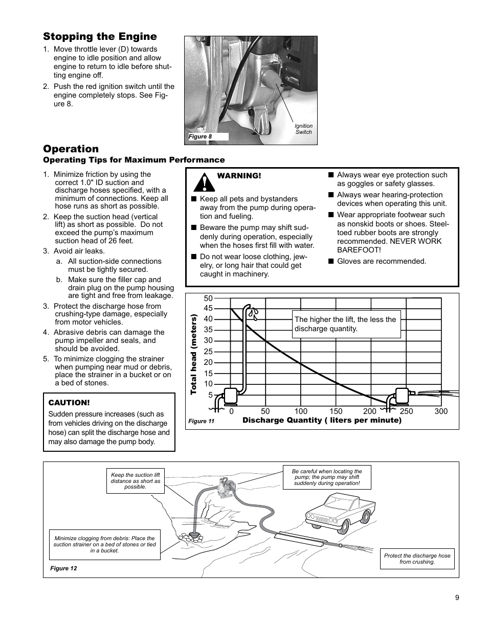 Stopping the engine, Operation | Shindaiwa GP344 User Manual | Page 9 / 24