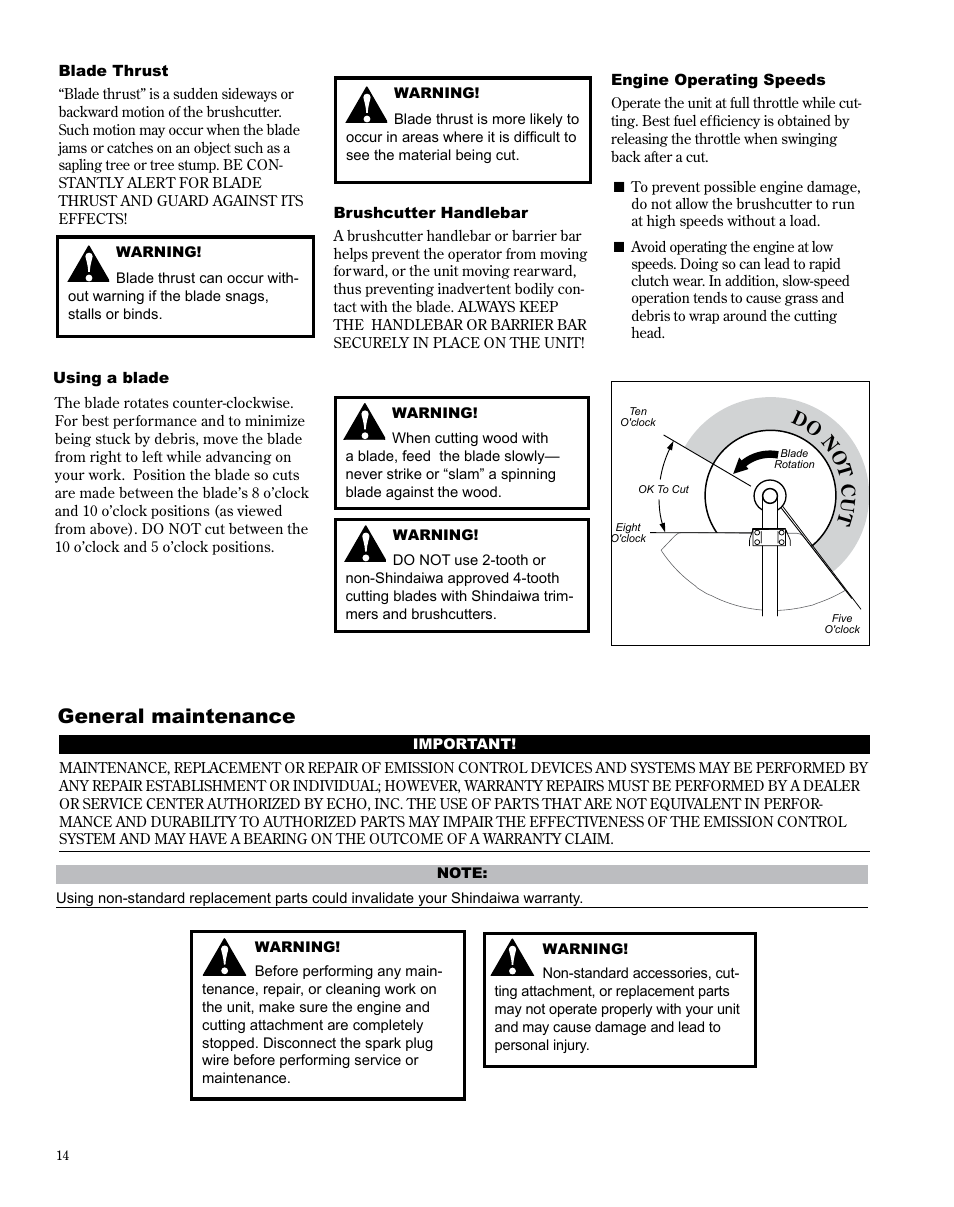 General maintenance | Shindaiwa X7502825300 User Manual | Page 14 / 28