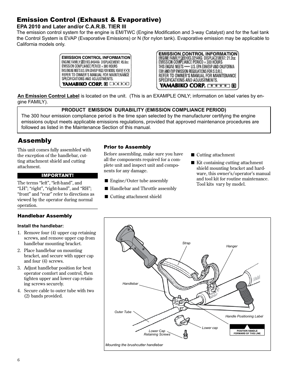 Assembly, Emission control (exhaust & evaporative) | Shindaiwa X7502825300 User Manual | Page 6 / 28