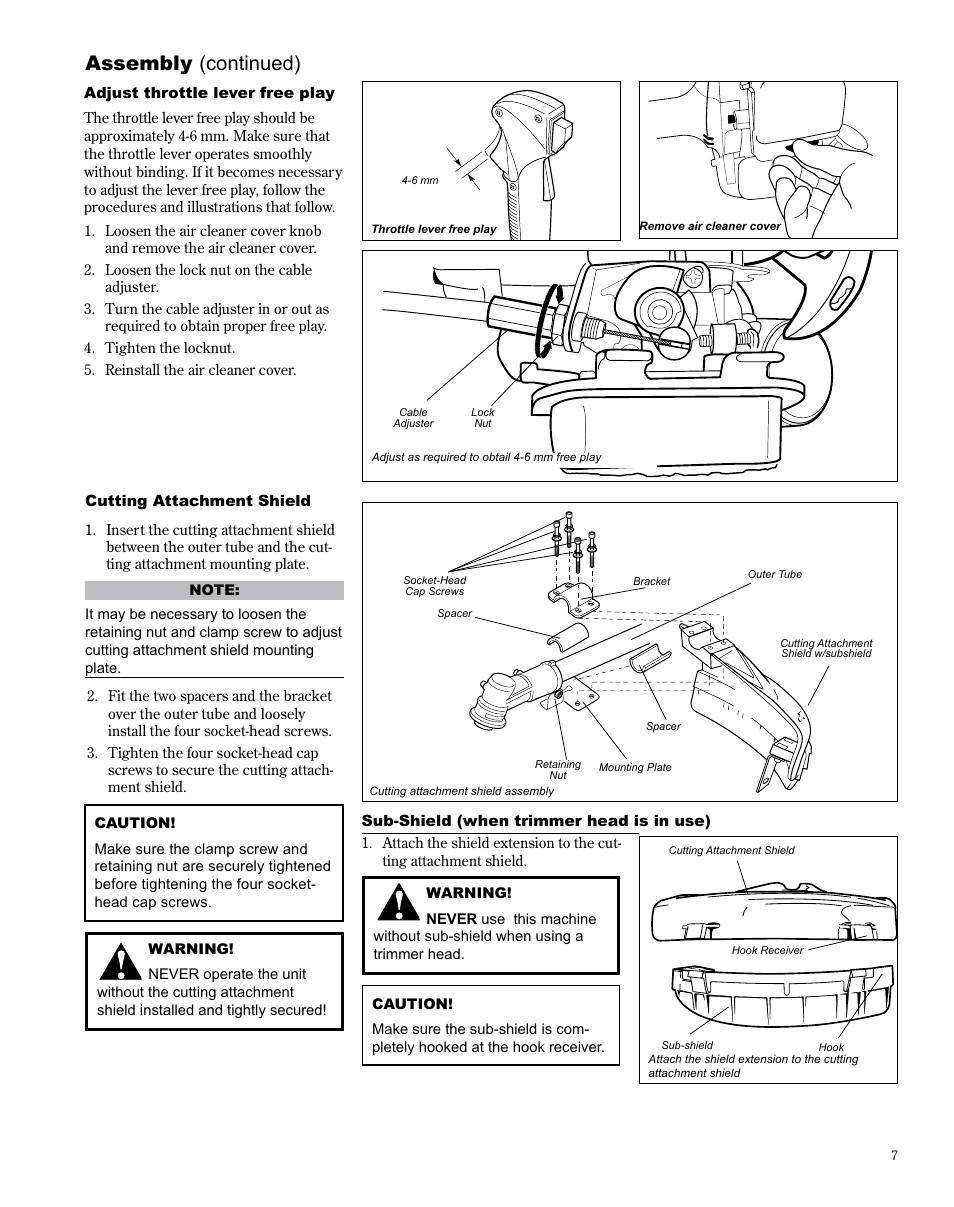 Assembly (continued) | Shindaiwa X7502825300 User Manual | Page 7 / 28