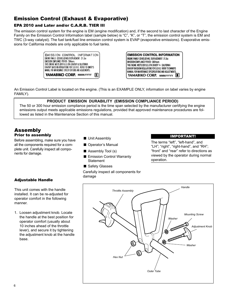 Assembly, Emission control (exhaust & evaporative) | Shindaiwa LE254 User Manual | Page 6 / 28