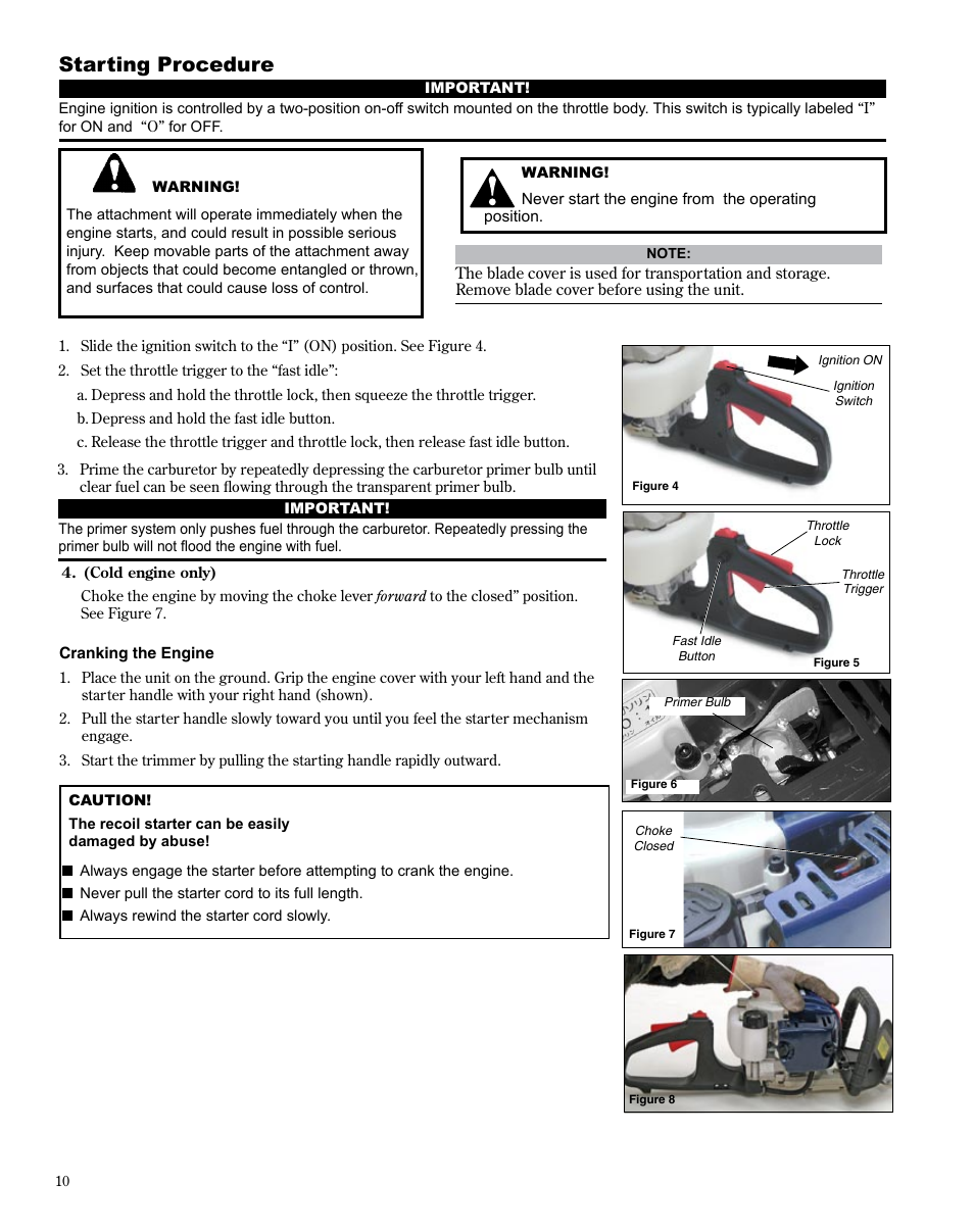 Starting procedure | Shindaiwa X7502864301 User Manual | Page 10 / 28