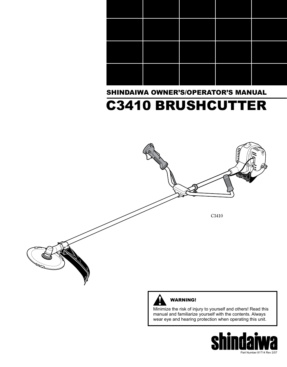 Shindaiwa BRUSHCUTTER C3410 User Manual | 24 pages