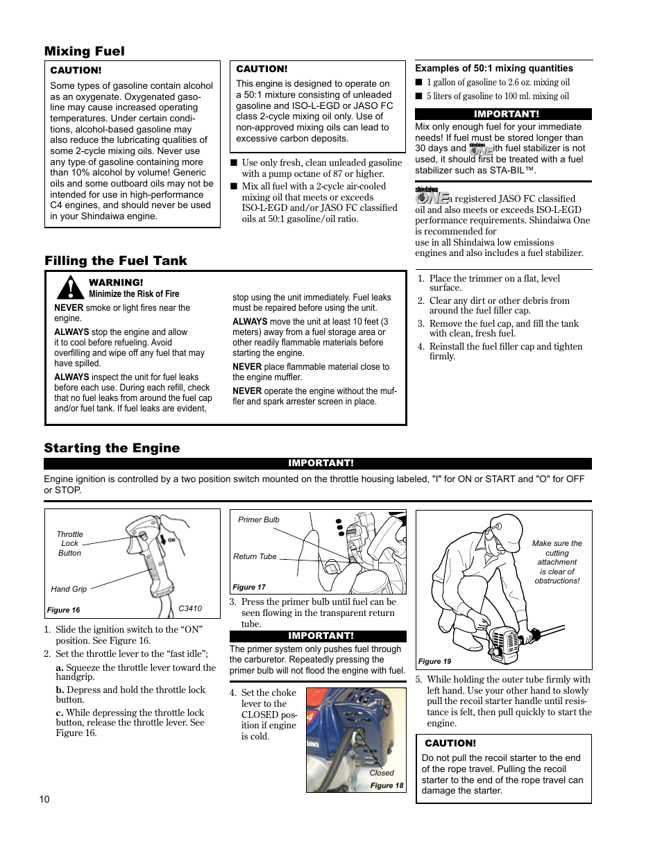 Shindaiwa BRUSHCUTTER C3410 User Manual | Page 10 / 24