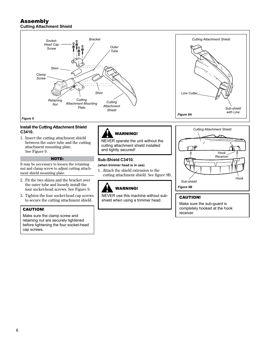 Assembly | Shindaiwa BRUSHCUTTER C3410 User Manual | Page 6 / 24