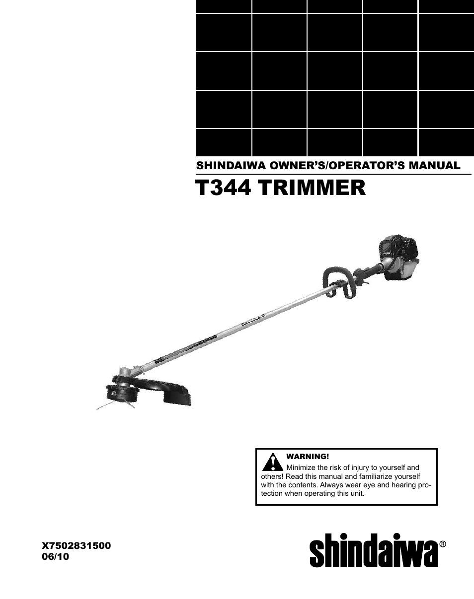 Shindaiwa T344 User Manual | 28 pages