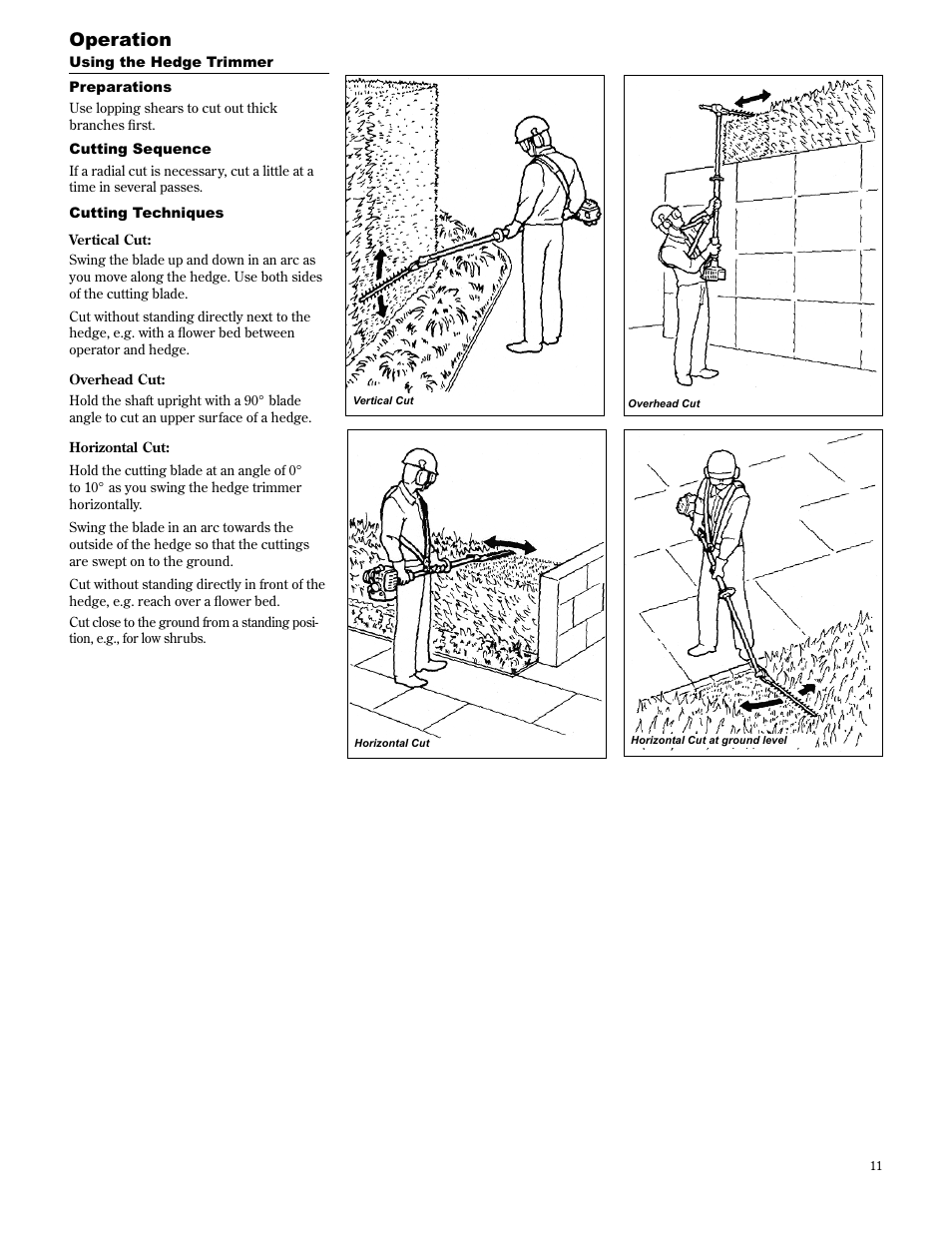 Operation | Shindaiwa AH2510 User Manual | Page 11 / 72