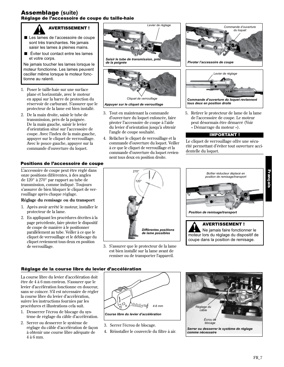 Assemblage (suite) | Shindaiwa AH2510 User Manual | Page 55 / 72